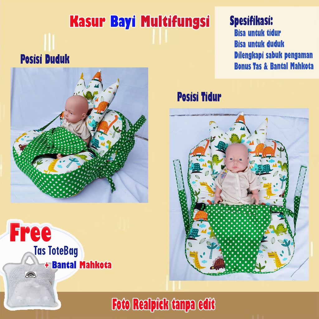 SOFA BAYI JUMBO SABUK PENGAMAN GESPER MULTIFUNGSI BISA UNTUK KASUR BAYI FREE BANTAL PEYANG JUMBO DAN TAS