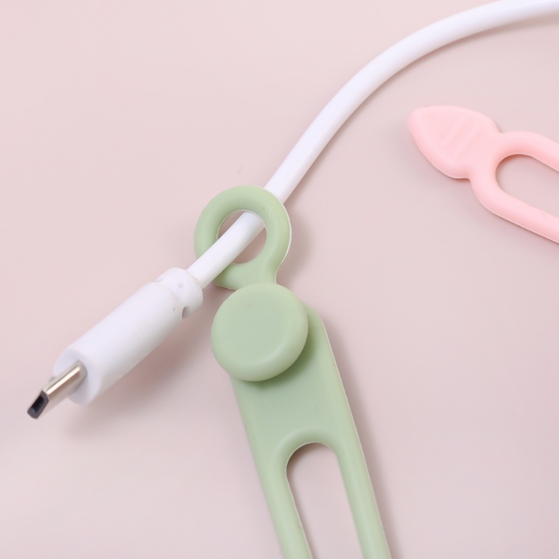 Portable Reusable Elastic Silicone Data Cable Bundling Ties / Earphone Charging Wire Storage Strap / Multipurpose Mouse Keyboard Cord Manager