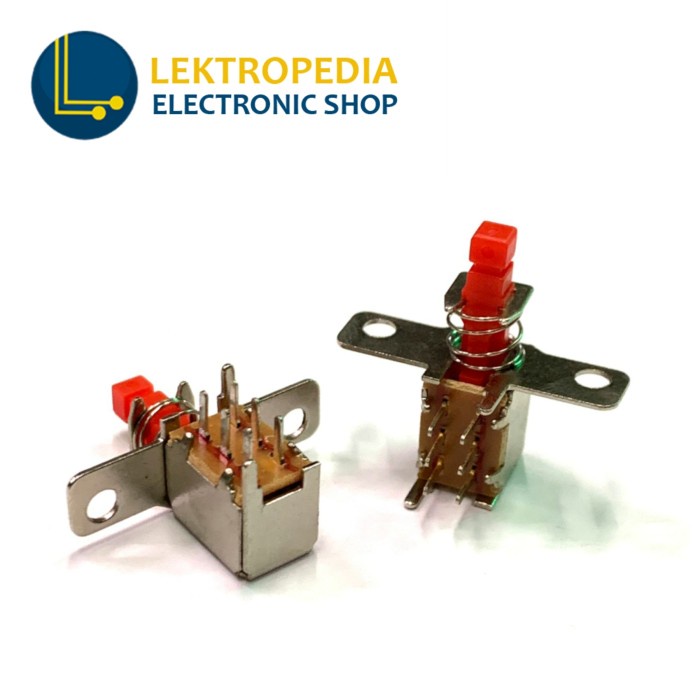 Push Switch 2x3 Merah Mini Dpdt 6 pin 6p 6pin kaki Saklar Button