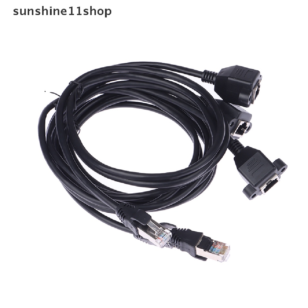 Sho 0.5/1.5/2m RJ45 Male to Female Mount LAN Jaringan Ekstensi Line Cord Kabel N