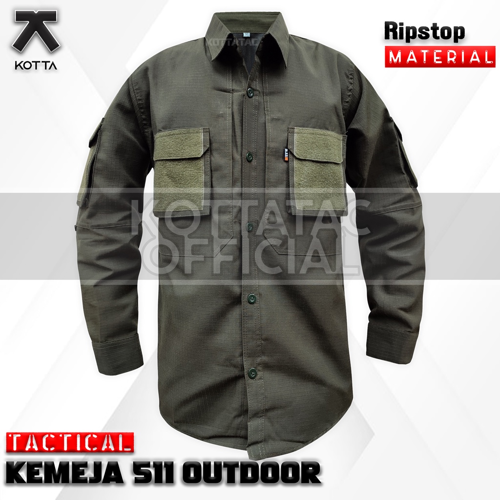 KEMEJA TACTICAL 511 HIJAU LENGAN PANJANG - KEMEJA OUTDOOR HIJAU ARMY - KEMEJA PDL HIJAU - KEMEJA TIM - KEMEJA LAPANGAN