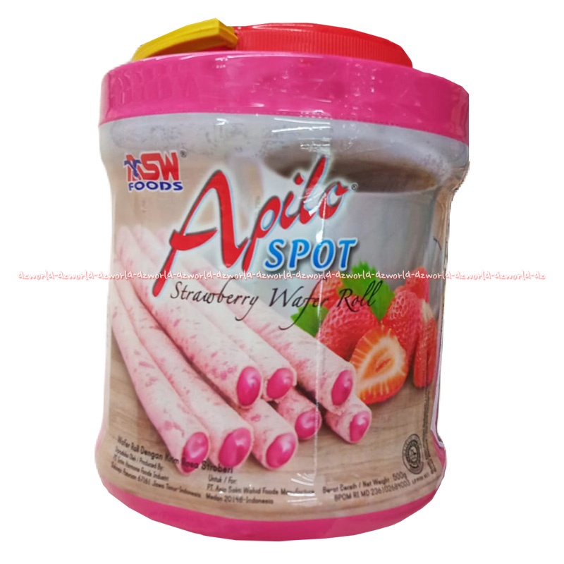 Asw Foods Apilo Spot 500gr Chocolate Strawberry Wafer Roll Wafer Isi Coklat Stroberi Kemasan Kaleng Apillo Stik Stick Wafers Asw Food Snack Cemilan