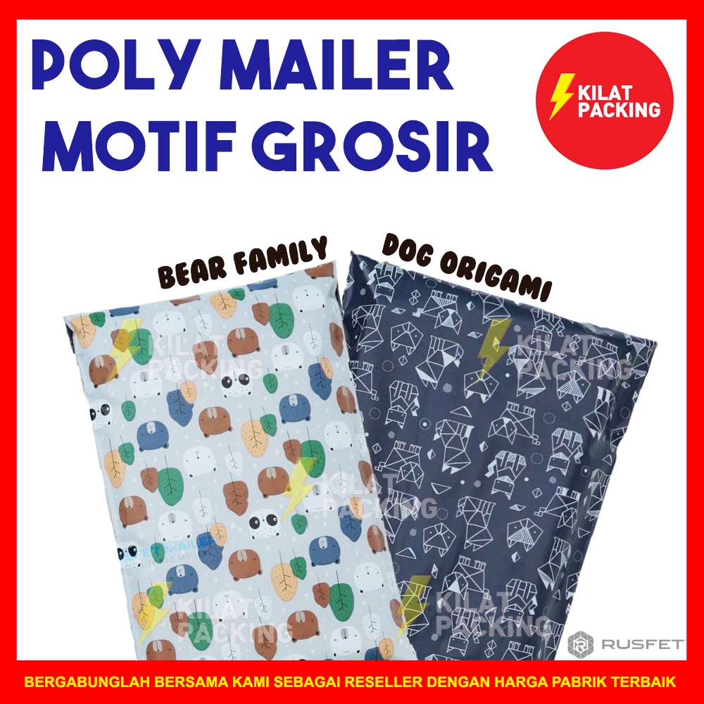 

POLYMAILER MOTIF LUCU VARIAN / AMPLOP PLASTIK PACKING RUSFET PREMIUM TERMURAH - SATUAN