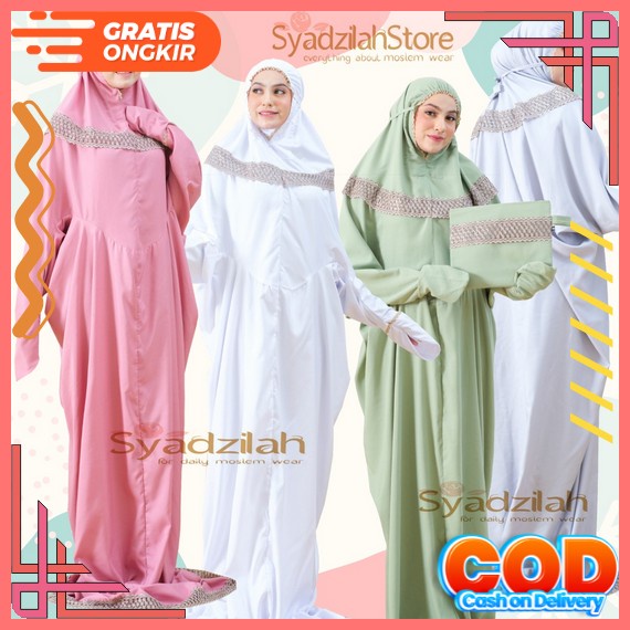 Alluna - Mukena Dewasa Silk Maxmara Daily Motif Tas Premium Lunara Series Mukenah Bali Dewasa Jumbo 