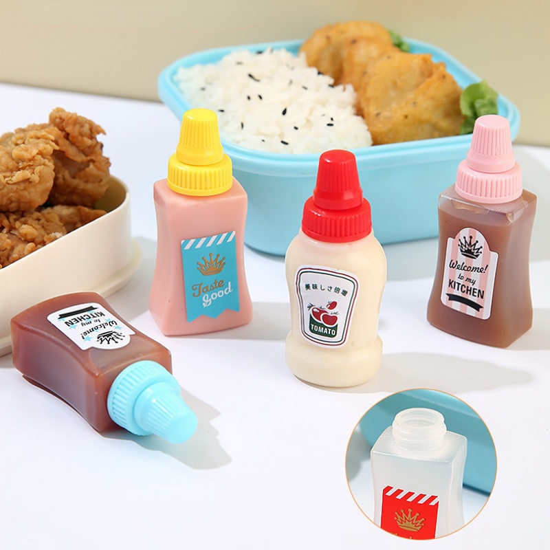 [Unggulan] Wadah Penyimpanan Bumbu Isi Ulang 2Pcs Botol Kecap Tomat Mini Untuk Bento Kotak Makan Aksesoris Dapur Portable Sauce Salad Honey Squeeze Bottle