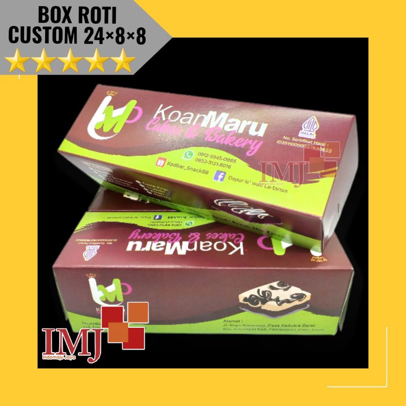 BOX ROTI BOLEN CUSTOM 24x8x8 KARDUS ROTI BROWNIES CUSTOM 24×8×8 DUS BOX ROTI BAKAR CUSTOM