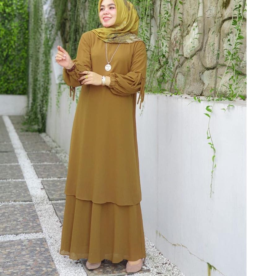 Banyak Peminat Sinta Set / Setelan Gamis Ceruty Babydoll Terbaru / Kekinian / Fashion Muslim / Dress