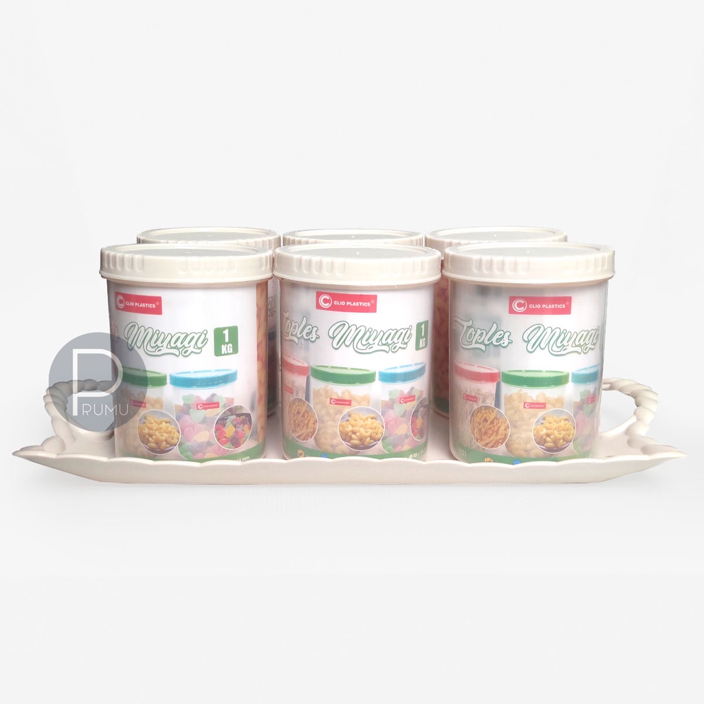 Toples Plastik Serbaguna - Toples Kue Bening - Toples Makanan - Toples Cemilan - Food Container - Miyagisei