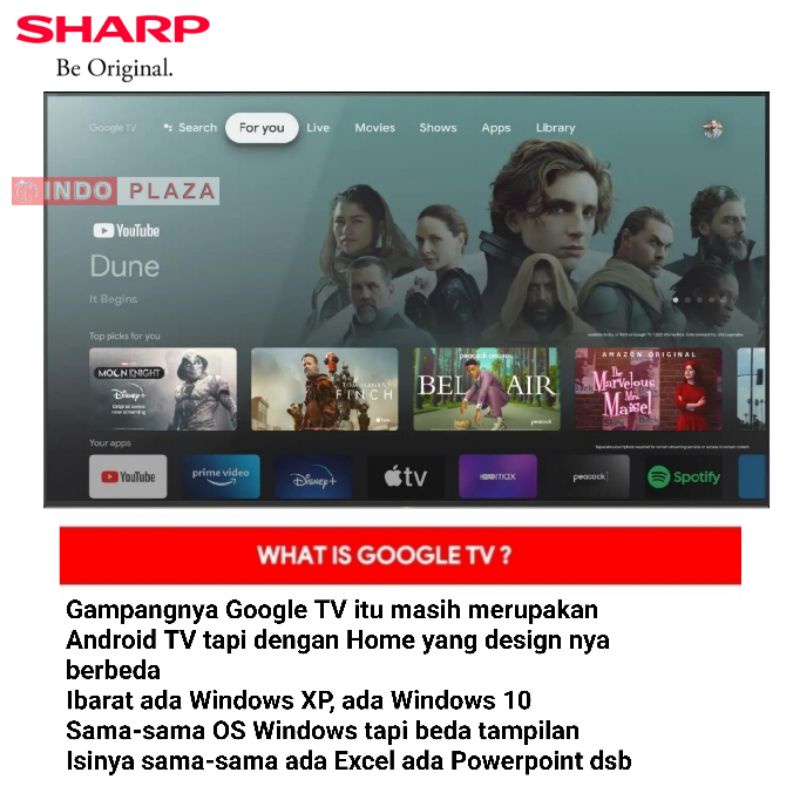 TV SMART ANDROID 42 INCH SHARP 2T-C42EG1i SMART ANDROID GOOGLE TV (KHUSUS MEDAN)