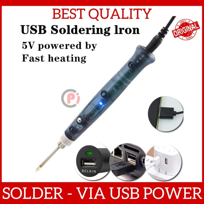 Solder Tangan Portable Power Via USB Soldering Iron 5 Volt 8w /9w