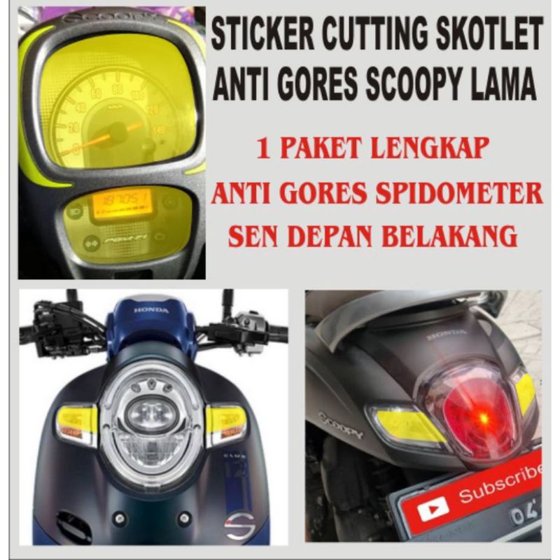 Stiker cutting variasi skotlet transparan spidometer dan sen scoopy 2018