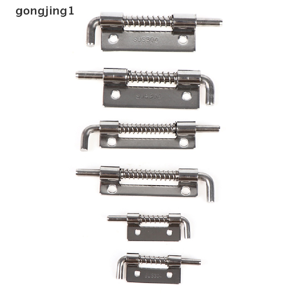 Ggg 1pc 304engsel Bermuat Stainless Steel Pengaman Spring Bolt Barrel Latch Hardware ID