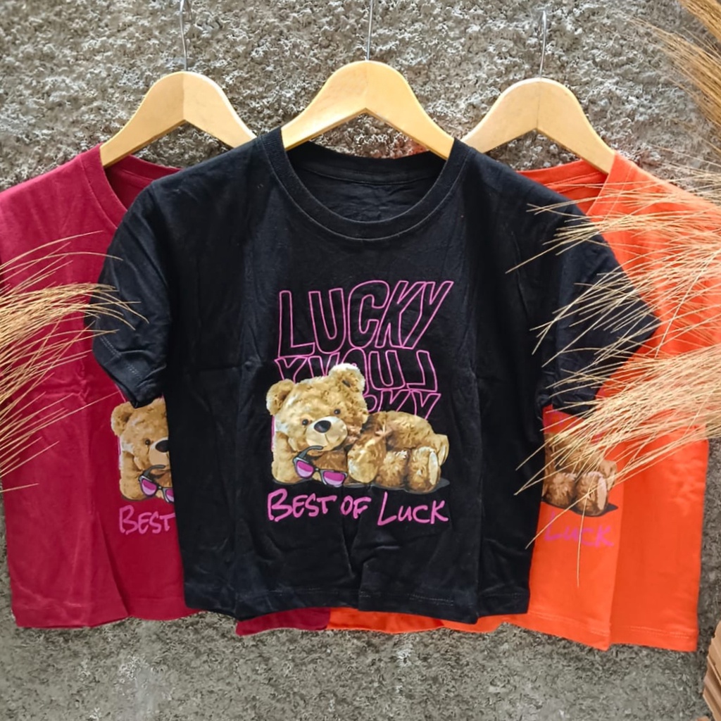 [LD 88cm] Kaos Crop Pakaian Wanita Baju Atasan Ala Korea Fit M Casual Tshirt baju anak SD SMP SMA crop tee kaos maroon hitam orange lucu