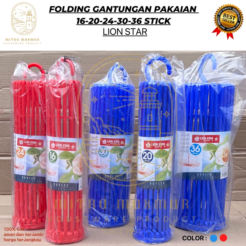 FOLDINg!!  Gantungan Baju Bulat Lion Star / Gantungan Baju Bayi 16-20-24-30-36 Stick