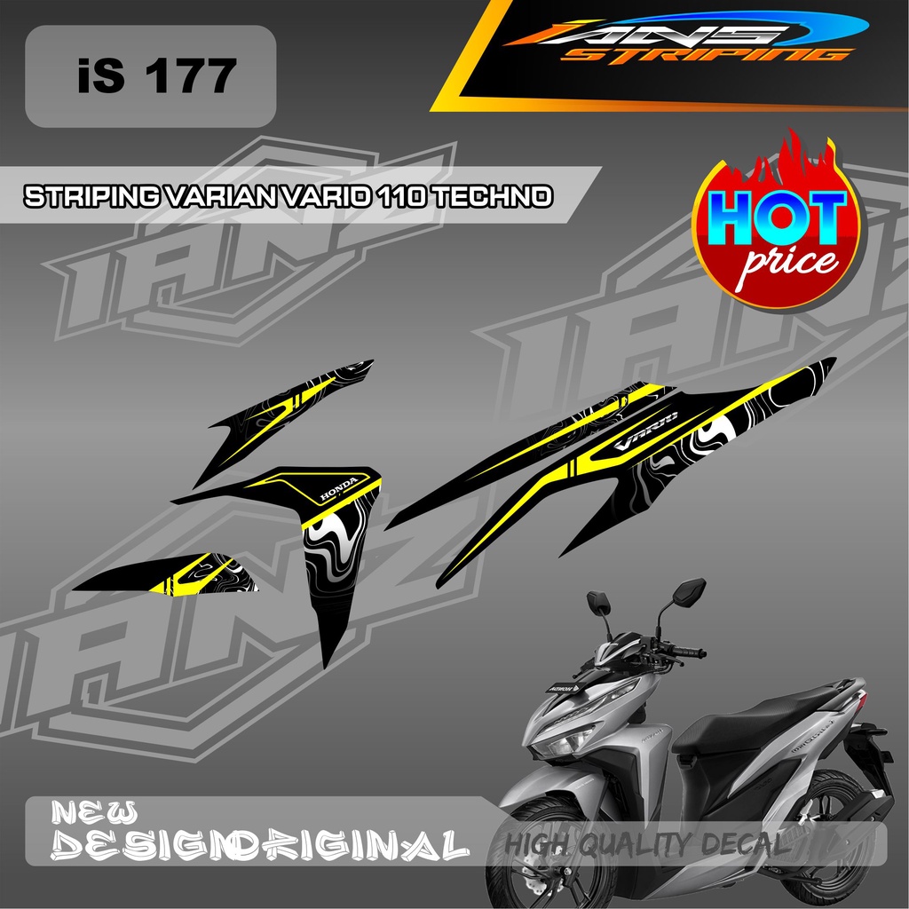 DECAL STRIPING LIST VARIO TECHNO 110 OLD / HONDA VARIO TECHNO 110 MENGGUNKAN BAHAN BERKUALITAS /  TIDAK MUDAH PUDAR / DECAL KERETA VARIO TECHNO  IS177