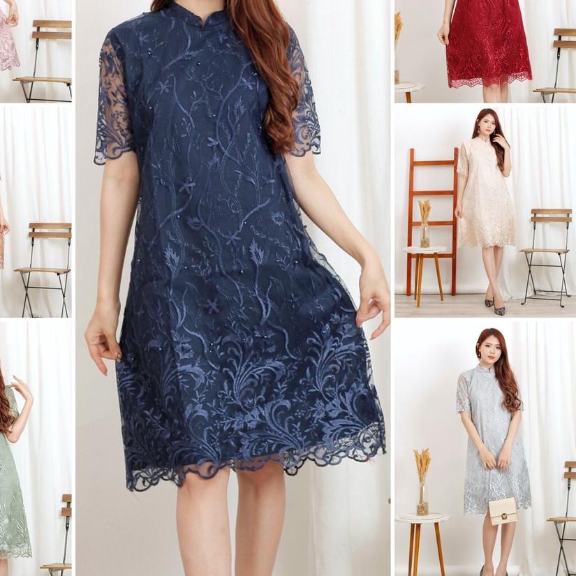 ➣ (Ada RealPict) Dress Shanghai Brukat Bordir Tullle Shanghai Glitter Brokat Tille Brokat Tile Ω