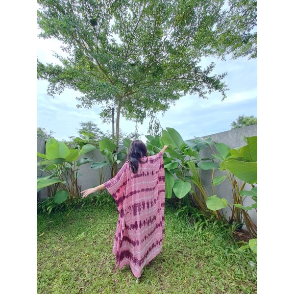 Kimono Tie Dye / Outer panjang / Outer pantai pink fuchia