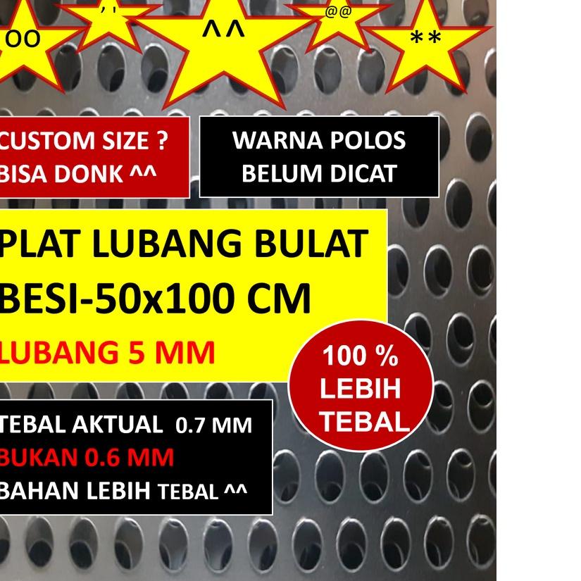 ♕ Plat  - Lubang 5 mm - Plat Besi Ram Speaker - Bulat Tebal 0.8 mm - Ram Grill Plat Lubang ✧