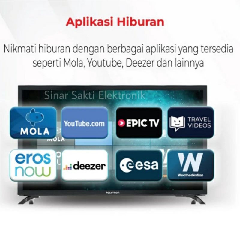 TV LED Polytron Easy Smart TV Digital 24&quot; 24 Inch PLD 24MV1859 Youtube