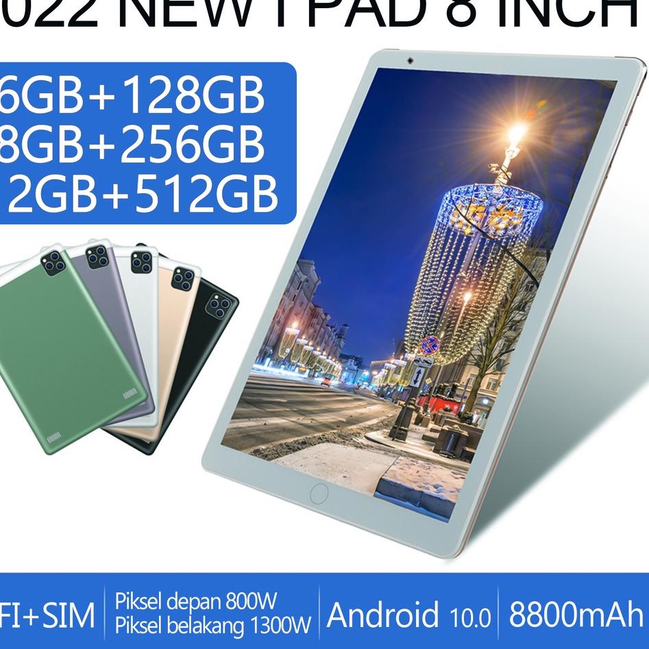 Harga Murah.. 2022 Tablet Asli Galaxy Tab Baru 12 GB + 512 GB Android Tablet 8 Inch Layar Penuh Layar Besar Wifi 5G Dual SIM Tablet untuk Anak-anak dengan Harga Murah Tablet Gaming