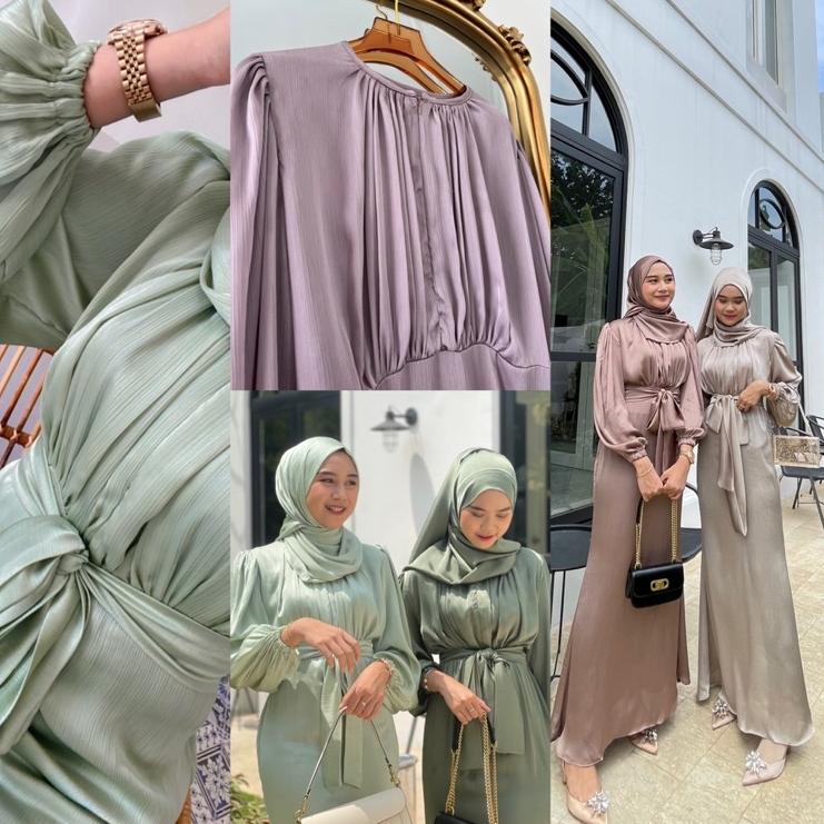 Hot AMEENA DRESS BAHAN CRADENZA WUDHU FRIENDLY STOCK DRESS , DRESS SILK, DRES WANITA, DRESS WANITA 2