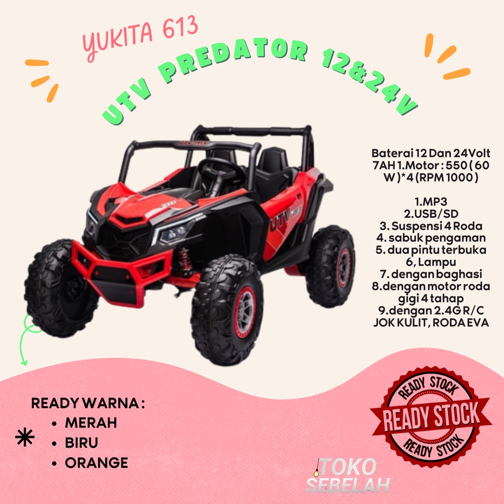 MAINAN MOBIL AKI UTV PREDATOR - YUKITA 613