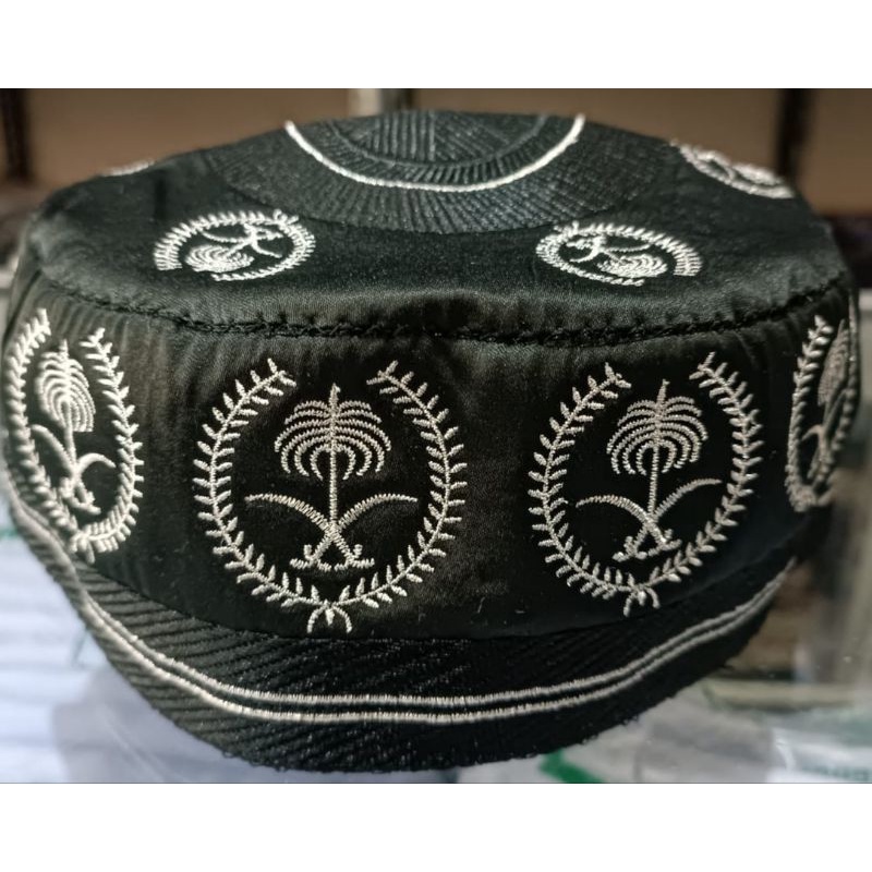 PECI-KOPIAH HAJI MADINAH MOTIF POHON KURMA FULL BORDIR PREMIUM