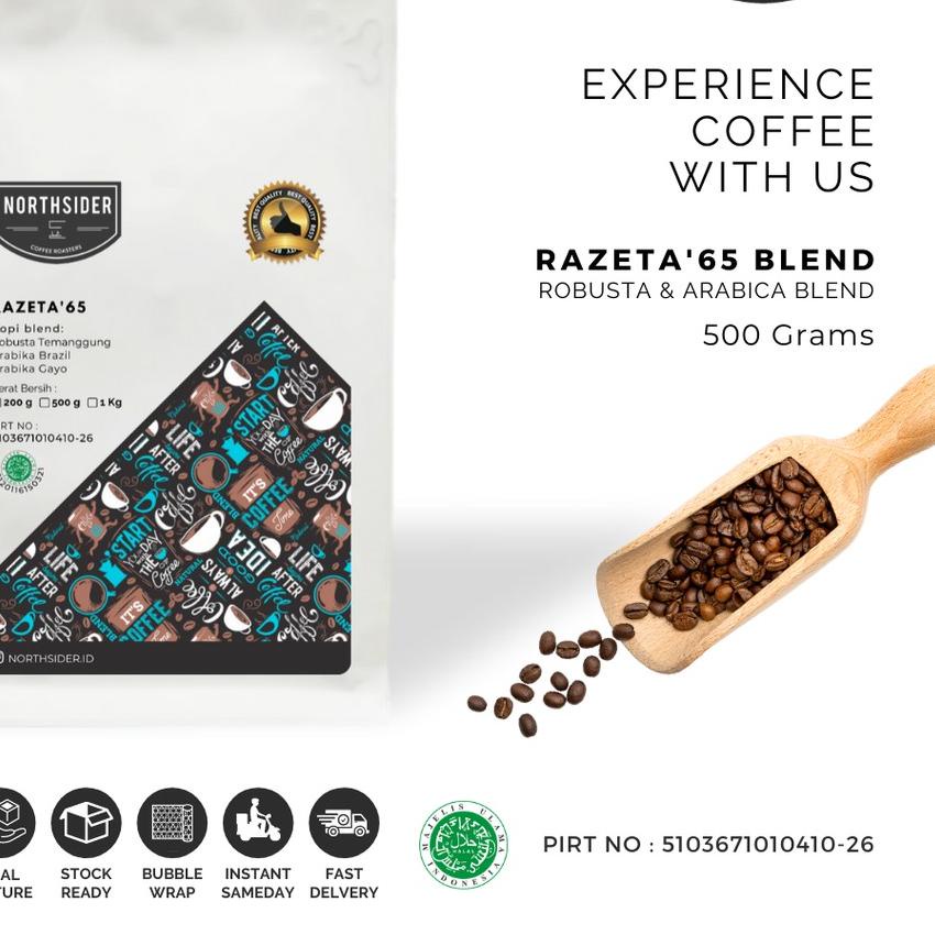

❋ BIJI KOPI SUSU RAZETA'65 BLEND ROBUSTA-ARABIKA - 500GR NORTHSIDER COFFEE ♝