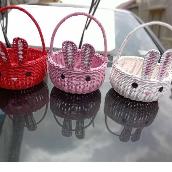 Super Pembelian Hampers Keranjang Rotan Lucu model Kelinci besar