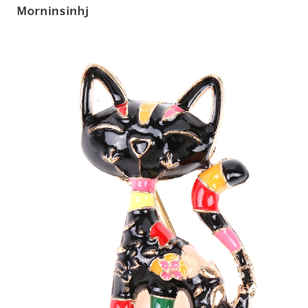 Mornin Bros Kucing Enamel Cat Lucu Unisex Wanita Pria Brooch Pin Perhiasan Desain Hewan id