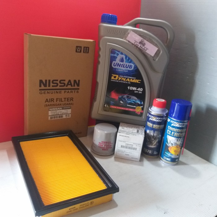 Paket oli mesin Unilub Dynamic 10W-40 Nissan Xtrail lama ada 5 item