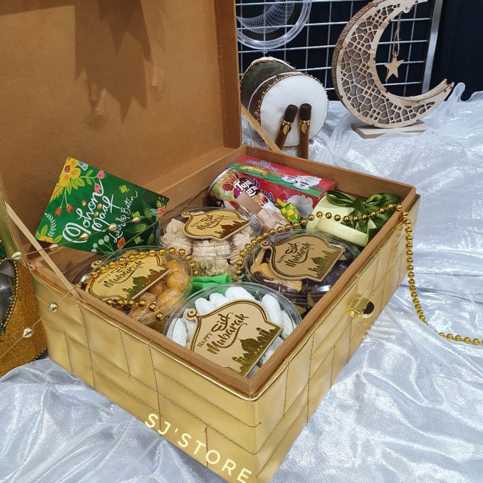 

(COD) Paket box emas hampers lebaran idul fitri kue kering - Isi 4 cookies