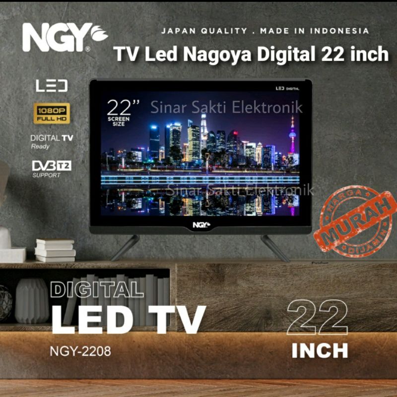 TV Led Nagoya Digital 22 inch 22&quot; 24&quot; 24 Inch Murah 22Inch HDMI USB 22In NGY