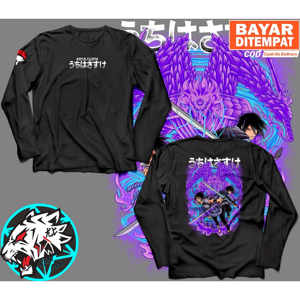 KAOS BAJU LENGAN PANJANG ANIME SASUKE UCHIHA PERFECT SUSANOO BIG SIZE JUMBO KAOS DISTRO COWOK CEWEK