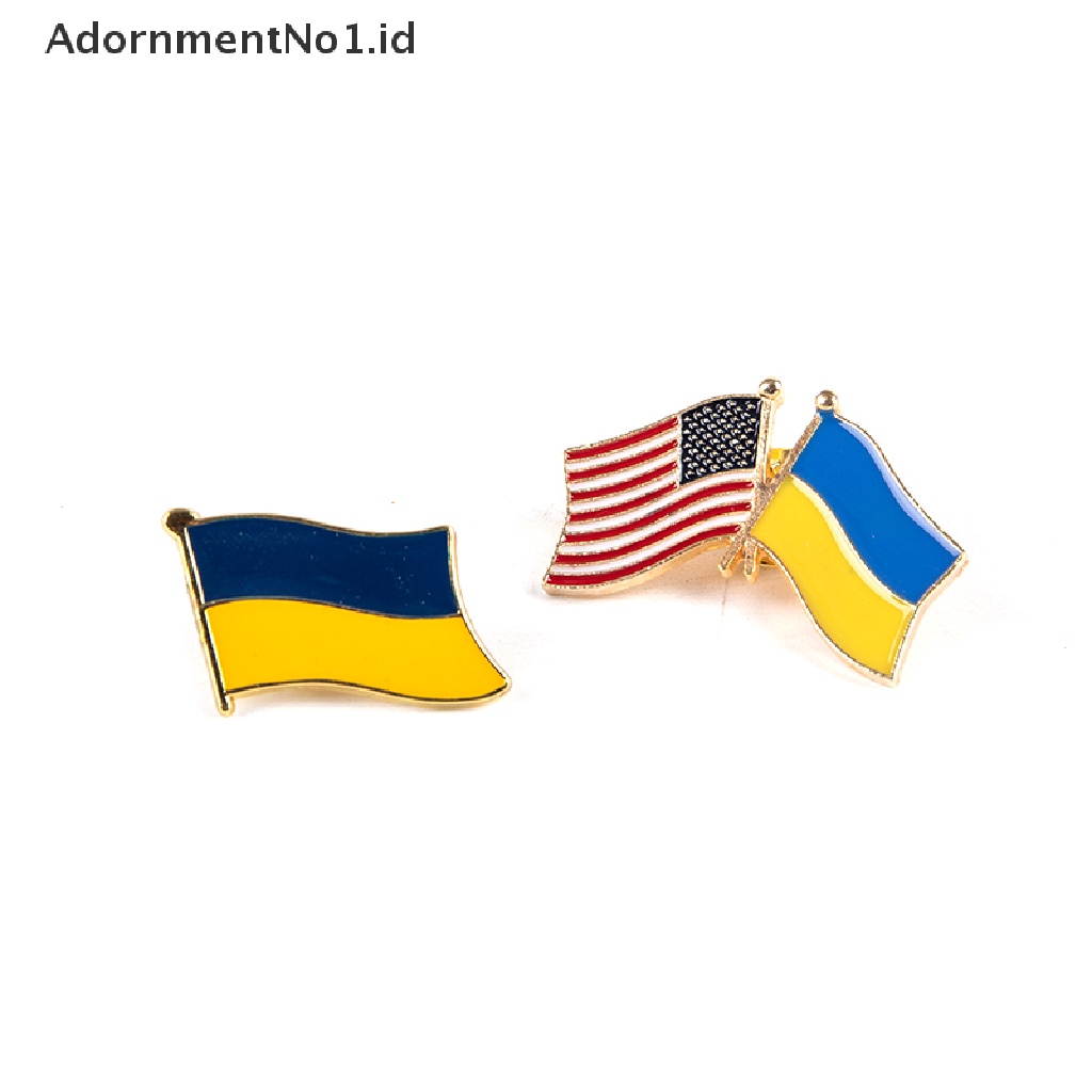 [AdornmentNo1] U.s.a &amp; Friendship Badge Flag Bros Bendera Nasional Kerah Pin Collections [ID]