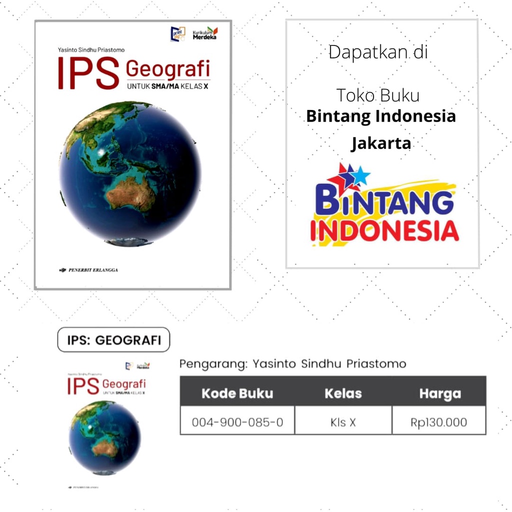Erlangga - Buku Pelajaran IPS Geografi Kelas 1 SMA Merdeka