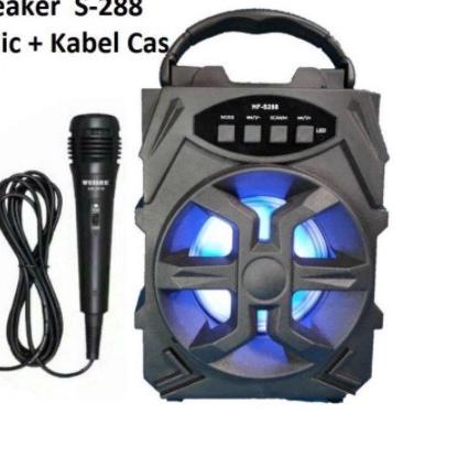 ➬ Speaker Bluetooth HF-S288 + Mic Karaoke Wireless Portable Speaker/Speaker Murah/Salon Karaoke HF S