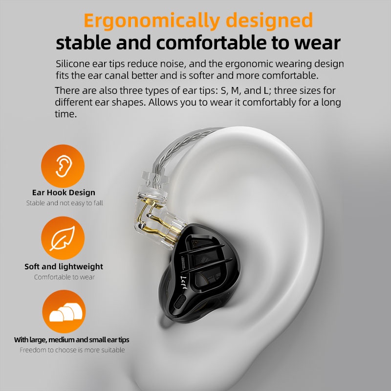 Kz ZAR HiFi Wired Earphone In Earbuds Teknologi Hibrida 7BA+1DD IEM Headset Dengan Mikrofon Bass Telepon Headphone