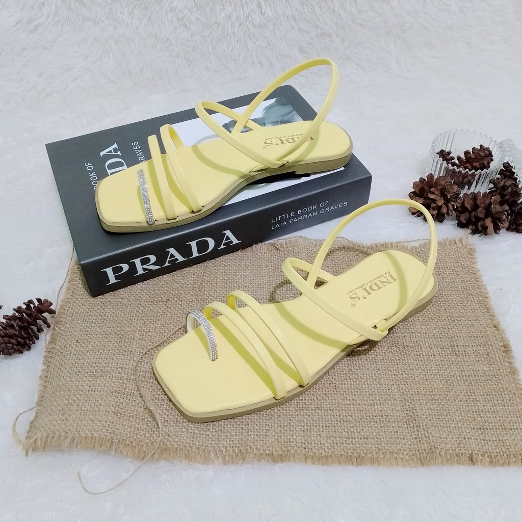 Sandal Wanita LIVIA by Nesanh Sandal Tali Wanita Kekinian Permata Mutiara Terbaru