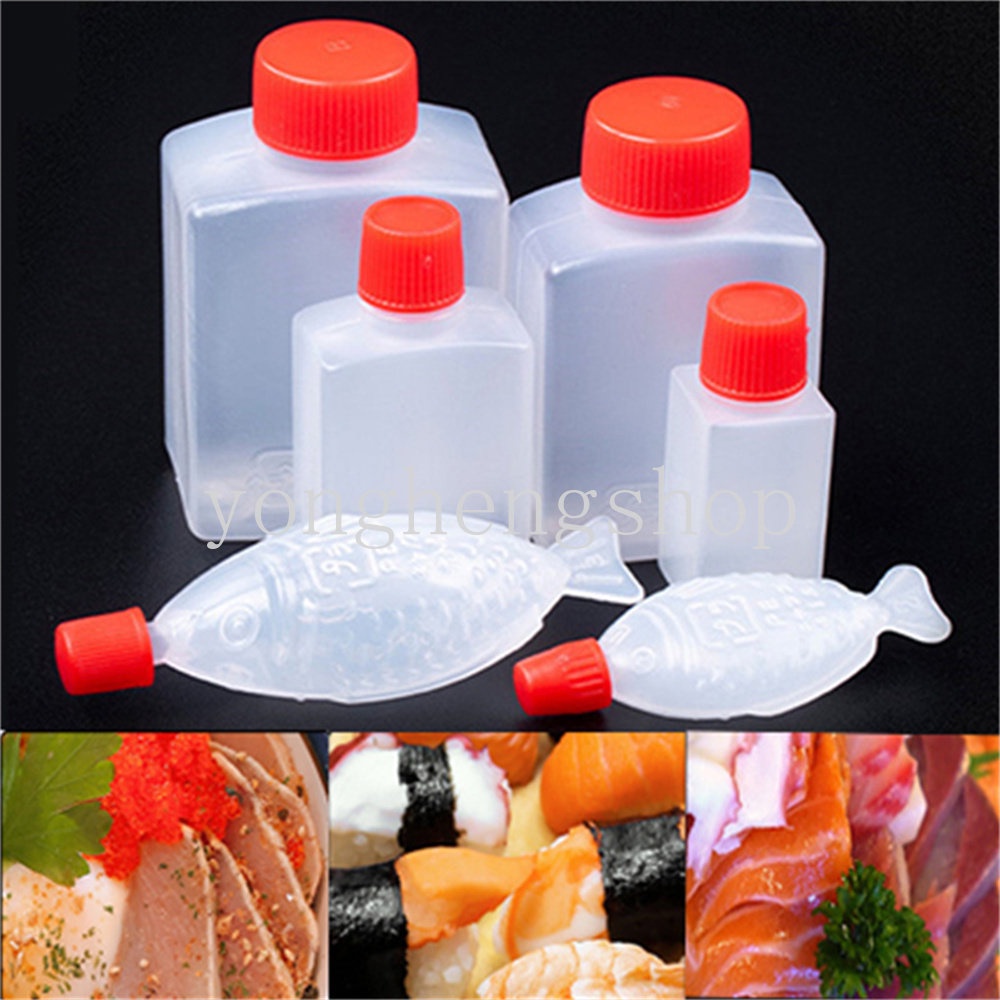 3pcs Botol Dispenser Saus Cuka / Kecap / Salad / Sushi Bentuk Ikan Mini Untuk Anak