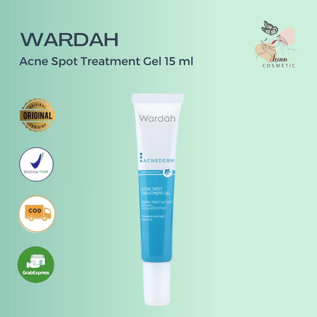 Wardah Acnederm Acne Spot Treatment Gel 15 ml - Totol Jerawat dengan BHA dan Willowherb Extracts