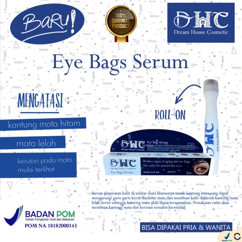 [ORI BPOM] Dream House Cosmetic Eye Bags Serum by SYB - (Eye Bags Serum) | DHC EYE BAGS / EYEBAG ROLL SERUM Kantung Mata | SERUM PENGHILANG MATA PANDA &amp; KERUTAN