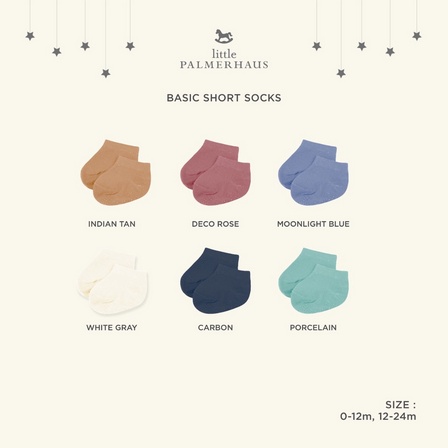 KAO27 KAOS KAKI BAYI LITTLE PALMERHAUS BASIC SHORT SOCKS WITH ANTISLIP