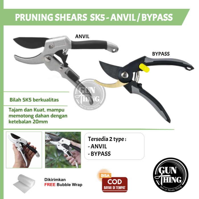 Gunting Pruning SK5 - ANVIL / BYPASS - Gunting Dahan Tanaman