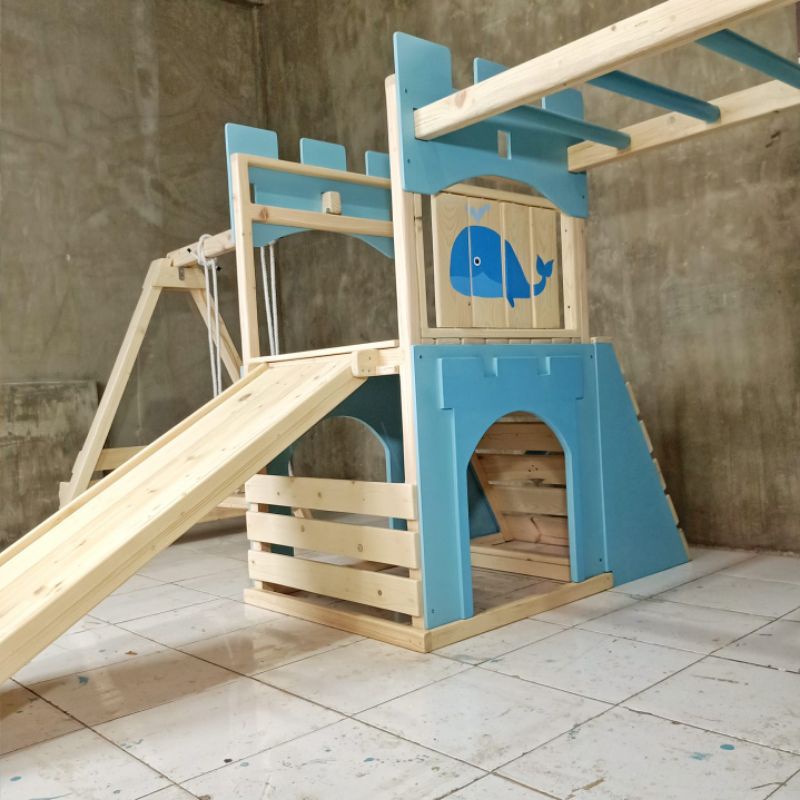 PLAYGROUND ANAK indoor mainan anak ayunan perosotan seluncuran anak brakiasi pikler rumah-rumahan pa