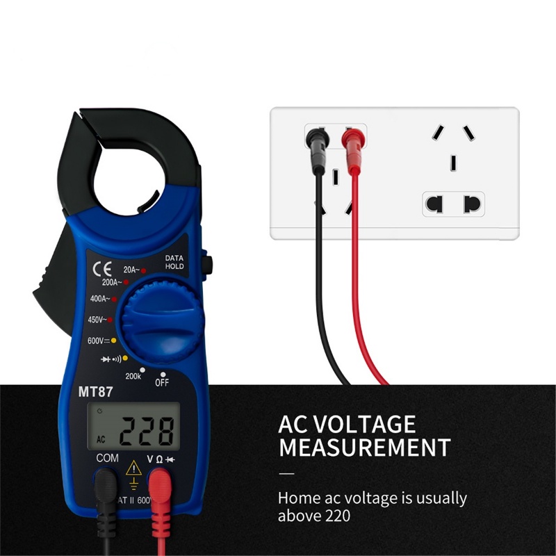 Digital Clamp Meter MT87 Tang Ampere Multimeter MT-87 Kabel Tester Ukur Arus Tegangan Listrik