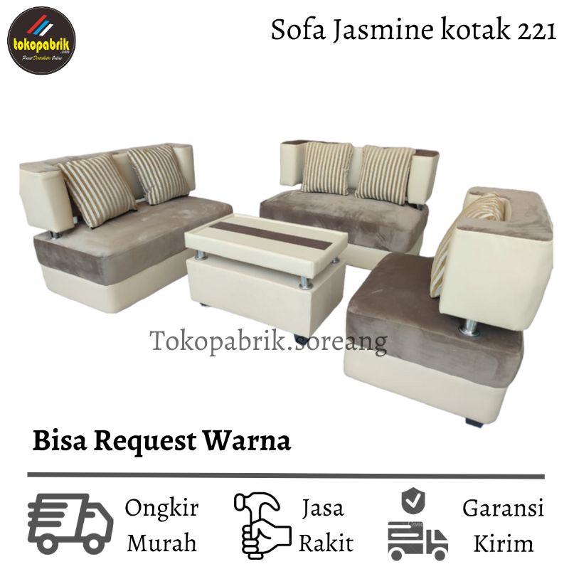 Sofa Ruang Tamu Sofa Jasmin Kotak 221 Sofa Minimalis Murah Bandung Soreang Cimahi Garut Subang Jakar