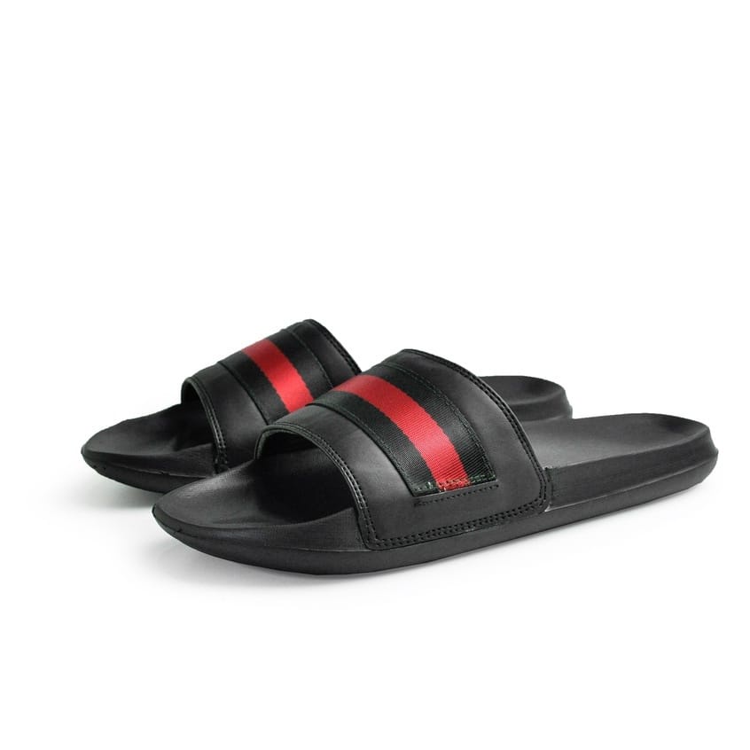 Sun Casual - Prime Black / Red | Slippers Slide | Sandal Pria