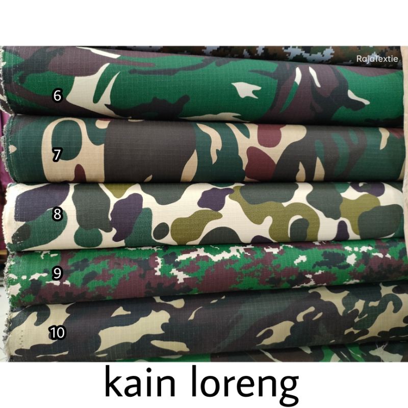 KAIN RIPSTOP MOTIF LORENG - BAHAN RIPSTOK LORENG TENTARA