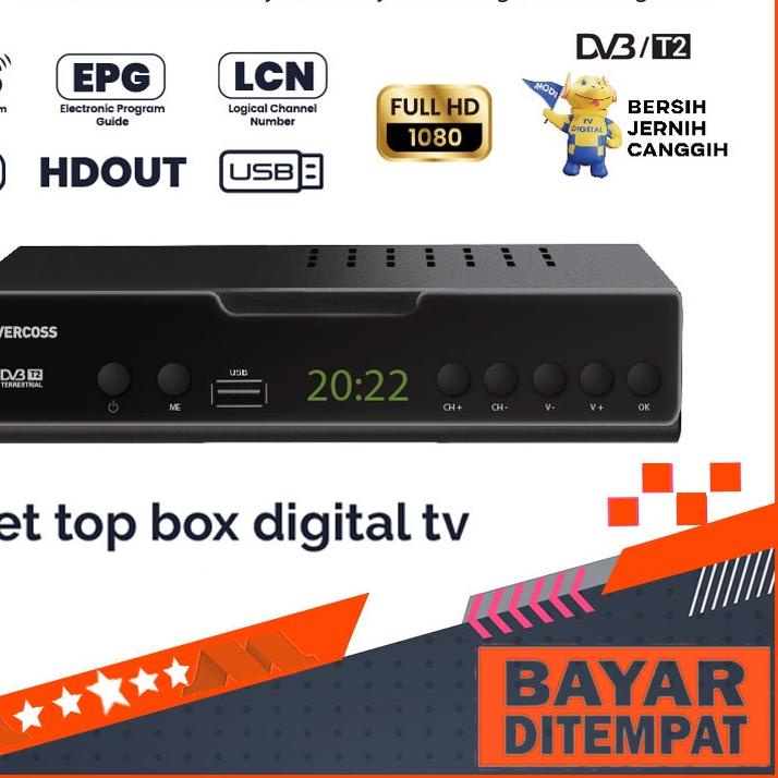 ✾ Evercoss Set Top Box Set Bok Set Top Bok T2 Siaran TV Digital ➶